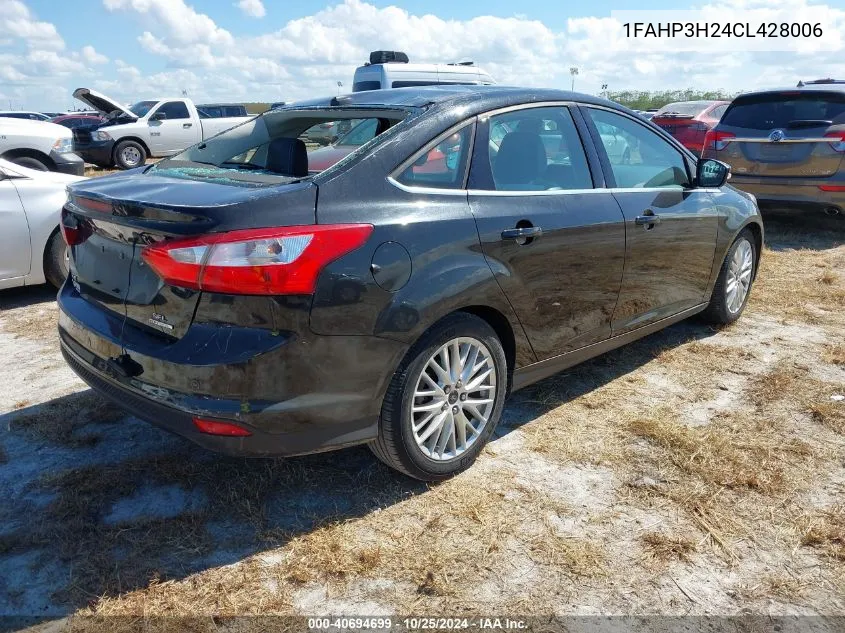 2012 Ford Focus Sel VIN: 1FAHP3H24CL428006 Lot: 40694699