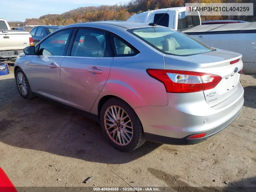 2012 Ford Focus Sel VIN: 1FAHP3H21CL404259 Lot: 40694855