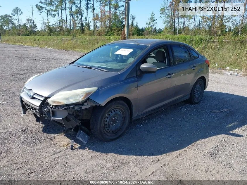 2012 Ford Focus Se VIN: 1FAHP3F2XCL151252 Lot: 40696760