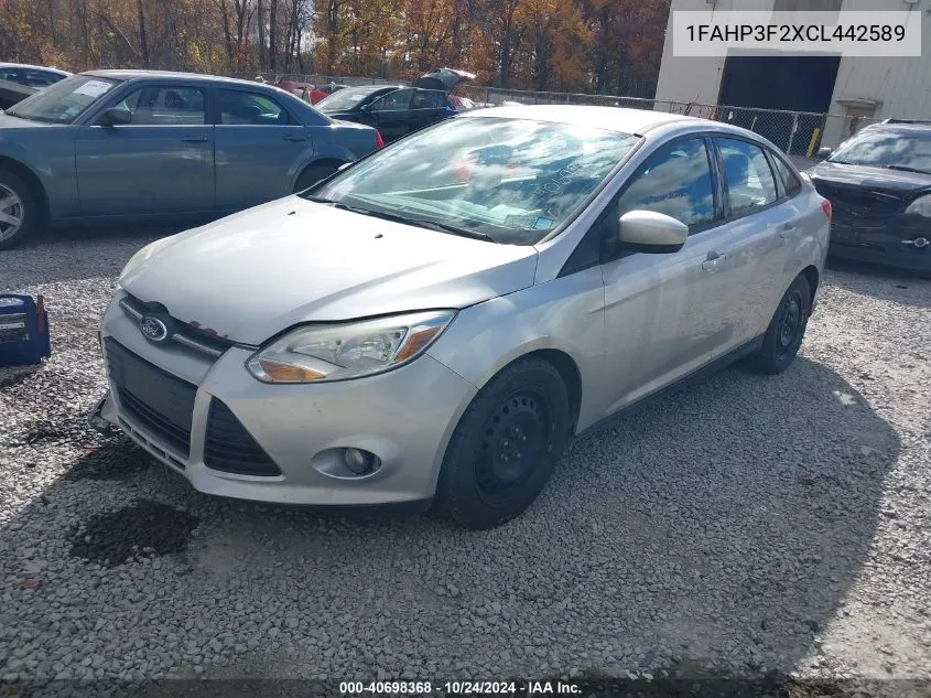 2012 Ford Focus Se VIN: 1FAHP3F2XCL442589 Lot: 40698368