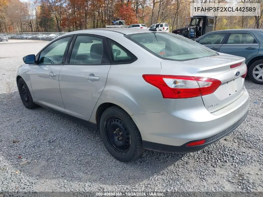 2012 Ford Focus Se VIN: 1FAHP3F2XCL442589 Lot: 40698368