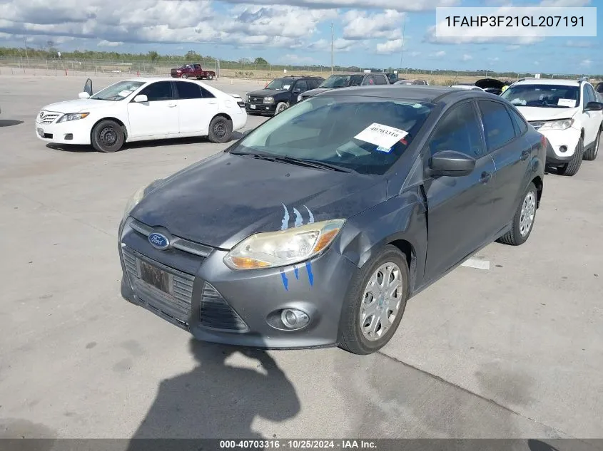 2012 Ford Focus Se VIN: 1FAHP3F21CL207191 Lot: 40703316