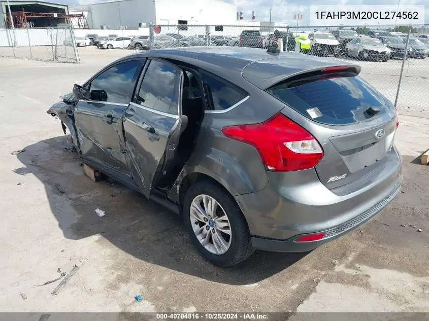 2012 Ford Focus Sel VIN: 1FAHP3M20CL274562 Lot: 40704816