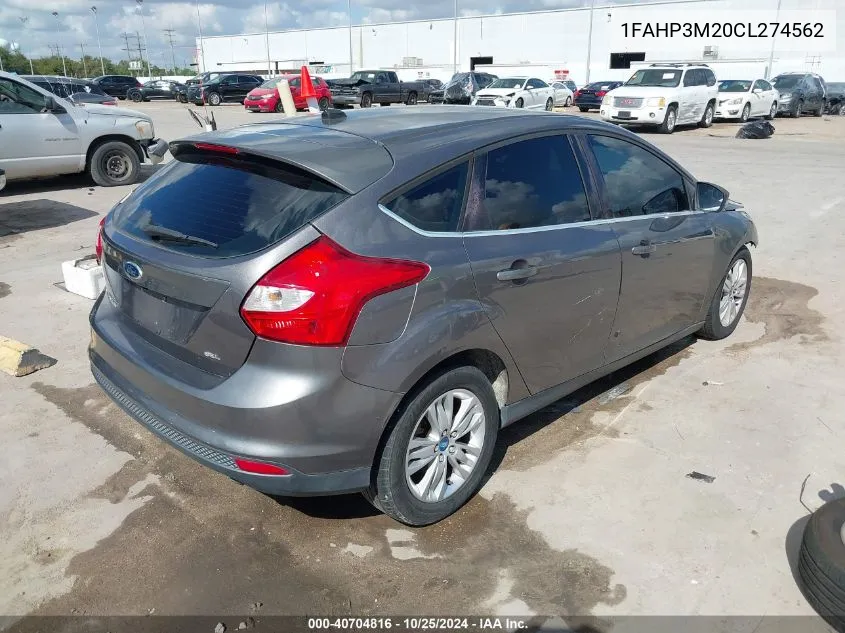 2012 Ford Focus Sel VIN: 1FAHP3M20CL274562 Lot: 40704816