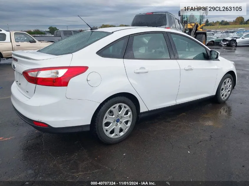 2012 Ford Focus Se VIN: 1FAHP3F29CL263105 Lot: 40707324