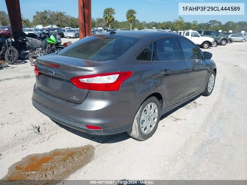 2012 Ford Focus Se VIN: 1FAHP3F29CL444589 Lot: 40710287