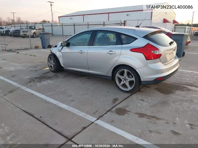 2012 Ford Focus Titanium VIN: 1FAHP3N23CL400086 Lot: 40710906