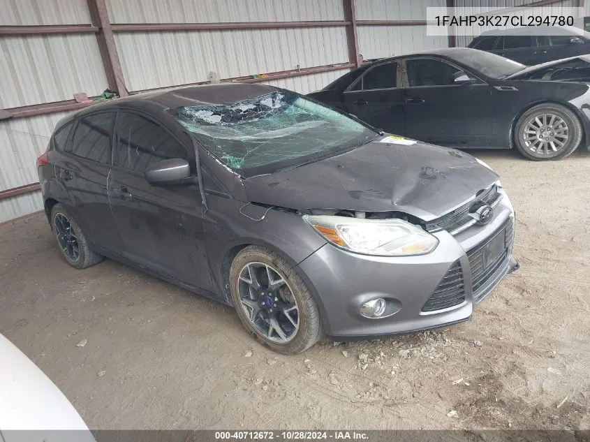 2012 Ford Focus Se VIN: 1FAHP3K27CL294780 Lot: 40712672