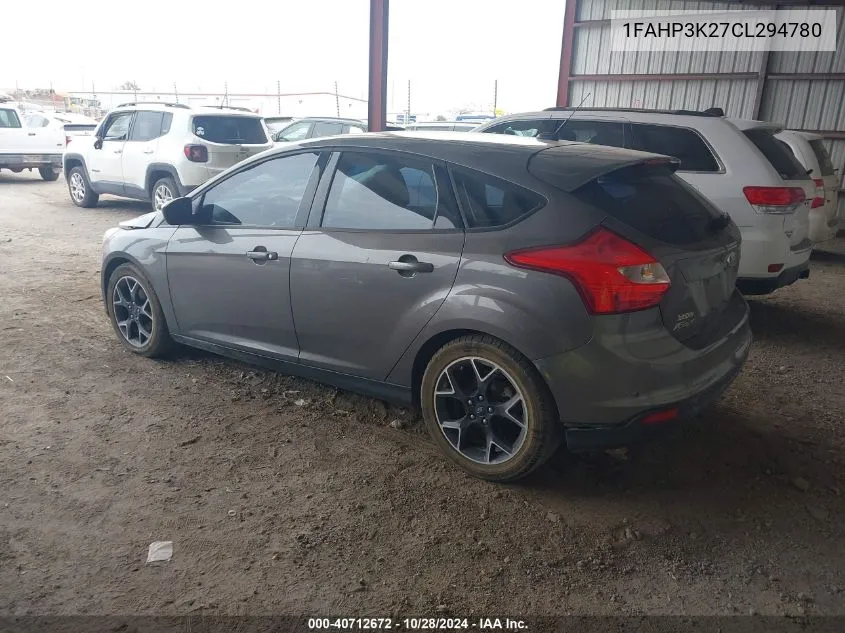 2012 Ford Focus Se VIN: 1FAHP3K27CL294780 Lot: 40712672