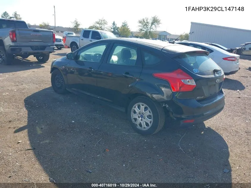 2012 Ford Focus Se VIN: 1FAHP3K29CL147148 Lot: 40716019