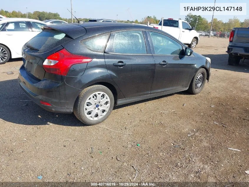 2012 Ford Focus Se VIN: 1FAHP3K29CL147148 Lot: 40716019