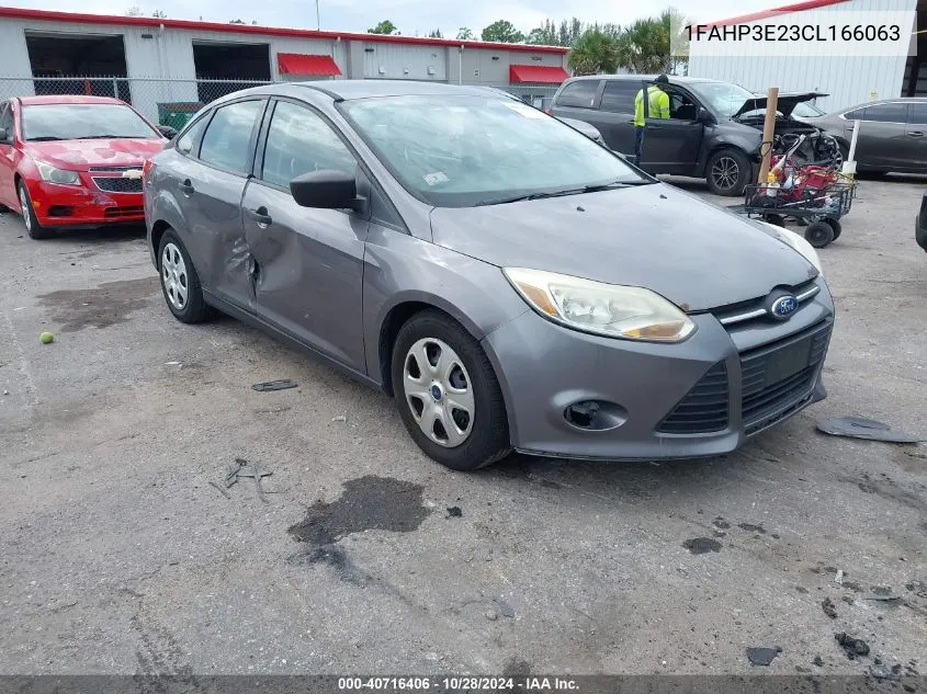 2012 Ford Focus S VIN: 1FAHP3E23CL166063 Lot: 40716406