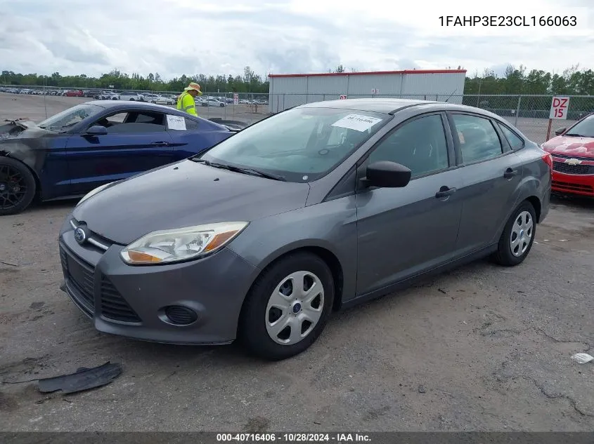 2012 Ford Focus S VIN: 1FAHP3E23CL166063 Lot: 40716406