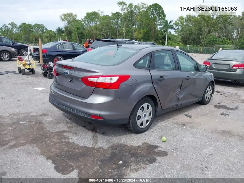 2012 Ford Focus S VIN: 1FAHP3E23CL166063 Lot: 40716406