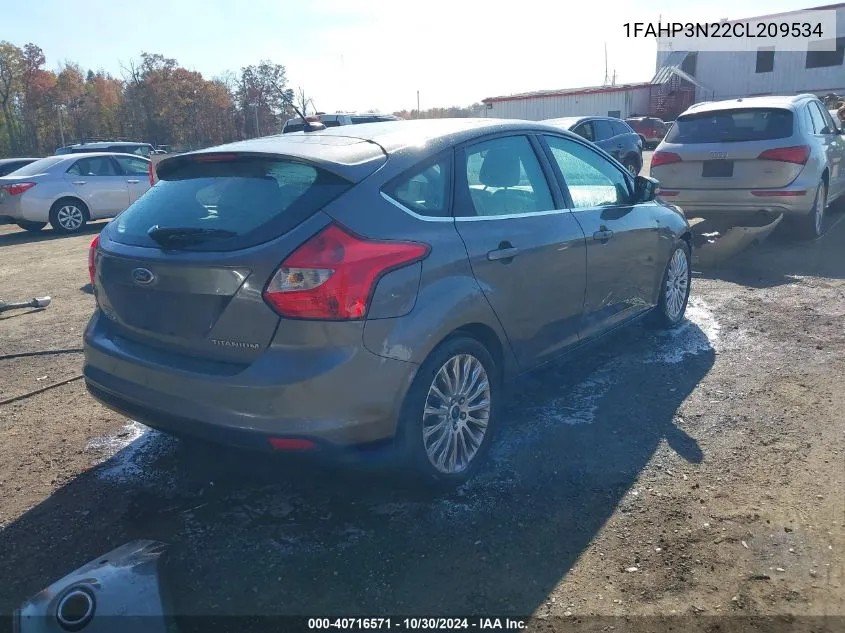 2012 Ford Focus Titanium VIN: 1FAHP3N22CL209534 Lot: 40716571