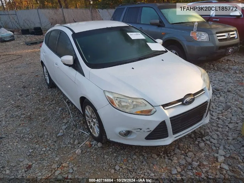 2012 Ford Focus Se VIN: 1FAHP3K20CL185772 Lot: 40716884