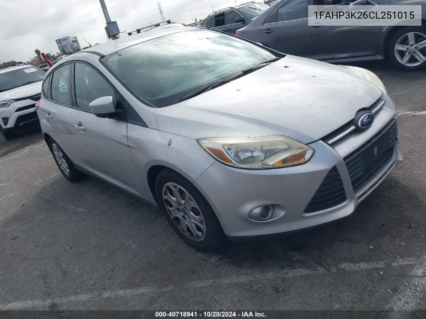 2012 Ford Focus Se VIN: 1FAHP3K26CL251015 Lot: 40718941