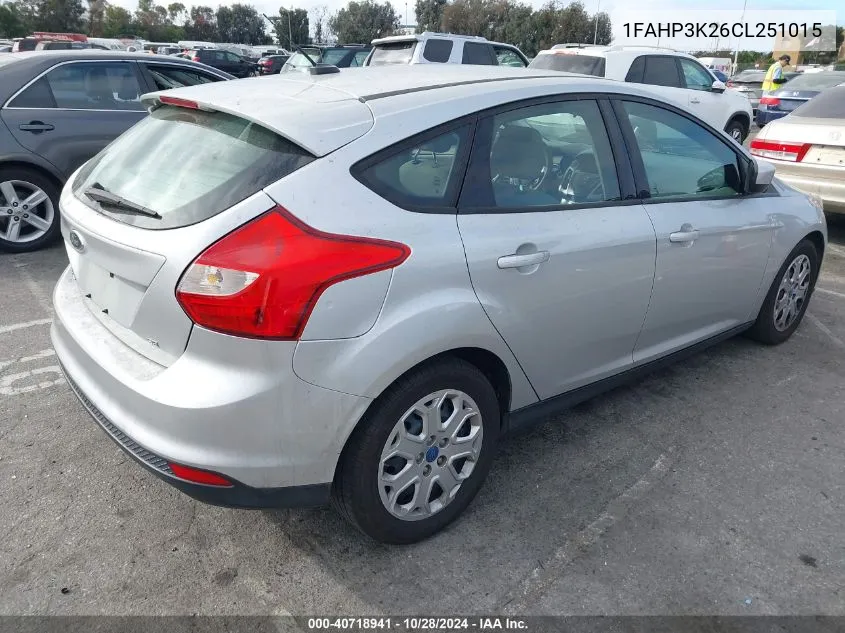 2012 Ford Focus Se VIN: 1FAHP3K26CL251015 Lot: 40718941