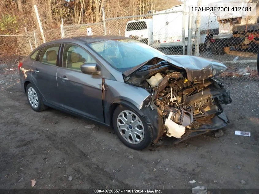 2012 Ford Focus Se VIN: 1FAHP3F20CL412484 Lot: 40720557