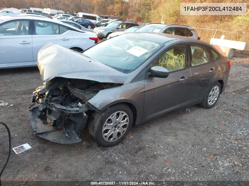 2012 Ford Focus Se VIN: 1FAHP3F20CL412484 Lot: 40720557