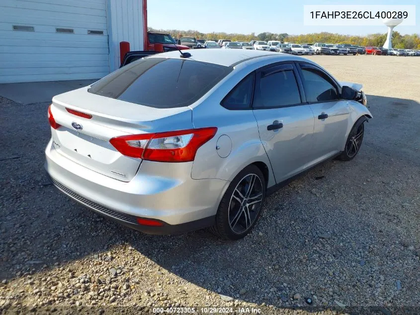 2012 Ford Focus S VIN: 1FAHP3E26CL400289 Lot: 40723305