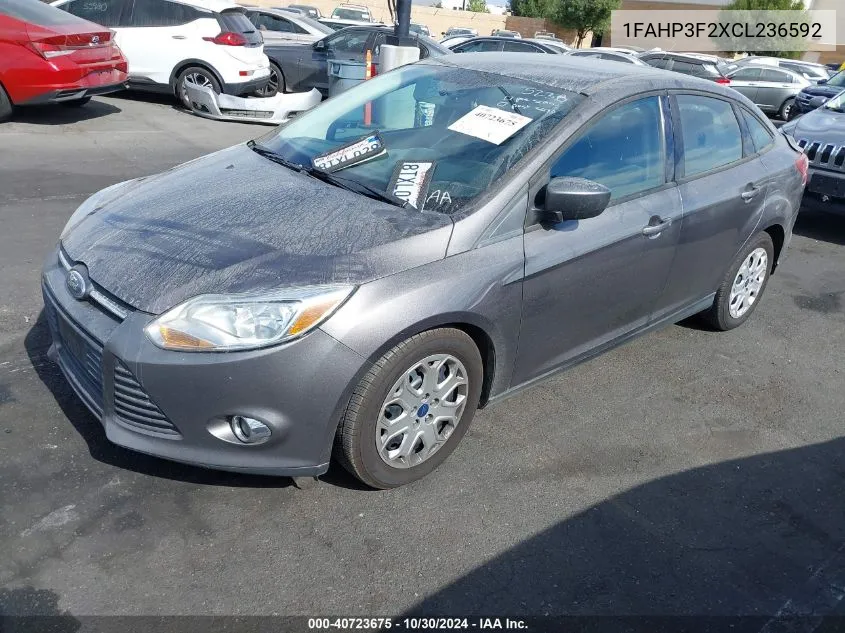 2012 Ford Focus Se VIN: 1FAHP3F2XCL236592 Lot: 40723675