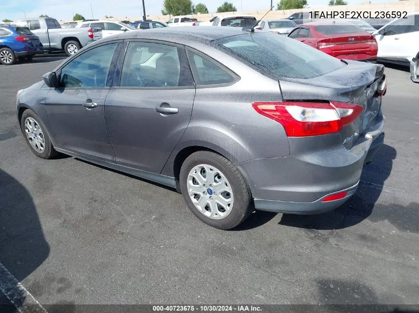 2012 Ford Focus Se VIN: 1FAHP3F2XCL236592 Lot: 40723675