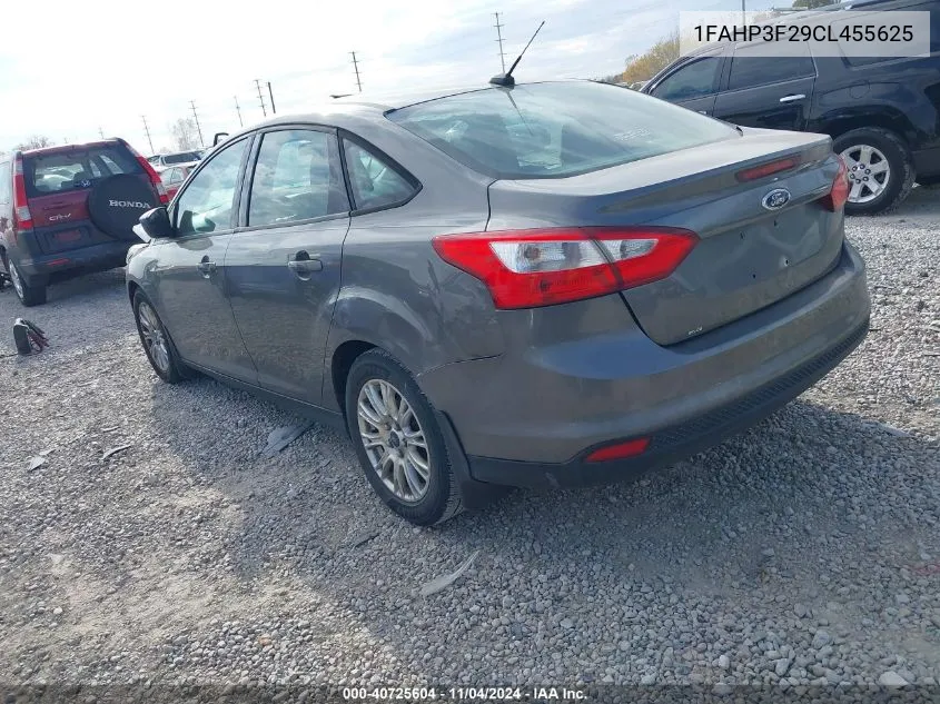 2012 Ford Focus Se VIN: 1FAHP3F29CL455625 Lot: 40725604