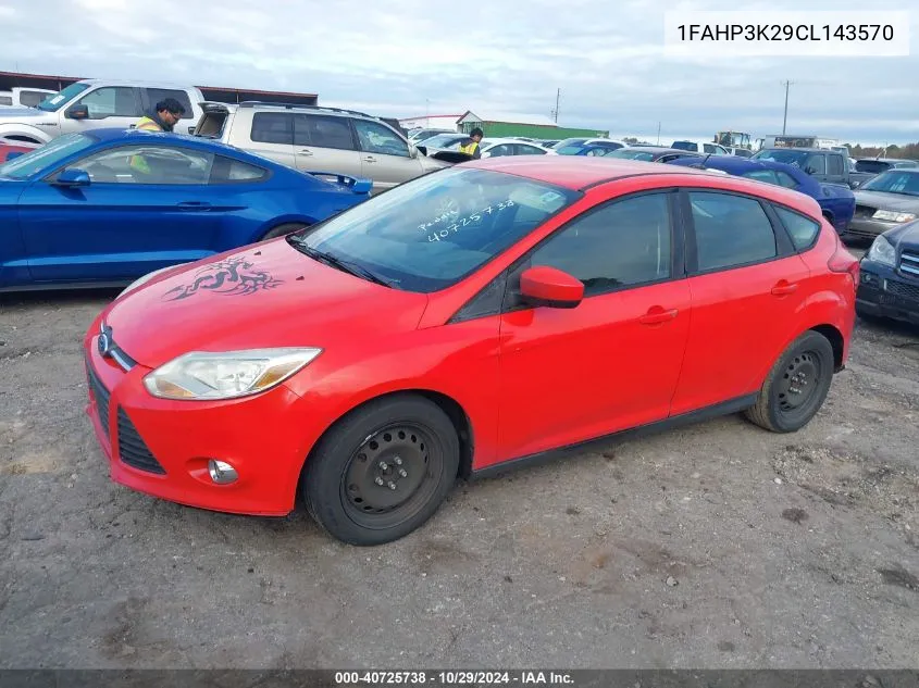 2012 Ford Focus Se VIN: 1FAHP3K29CL143570 Lot: 40725738