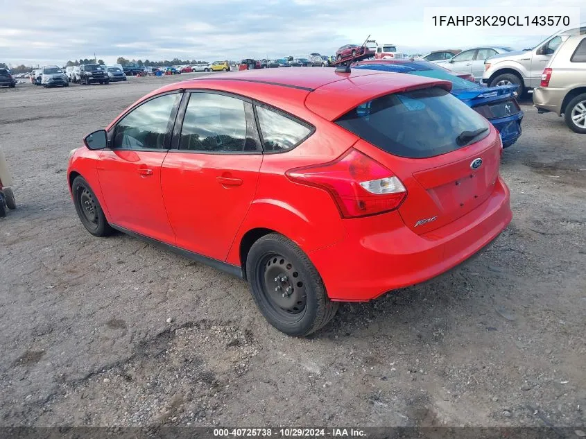 2012 Ford Focus Se VIN: 1FAHP3K29CL143570 Lot: 40725738