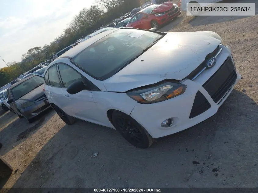 2012 Ford Focus Se VIN: 1FAHP3K23CL258634 Lot: 40727150