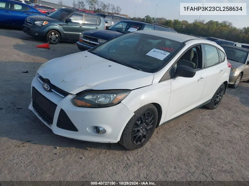 2012 Ford Focus Se VIN: 1FAHP3K23CL258634 Lot: 40727150