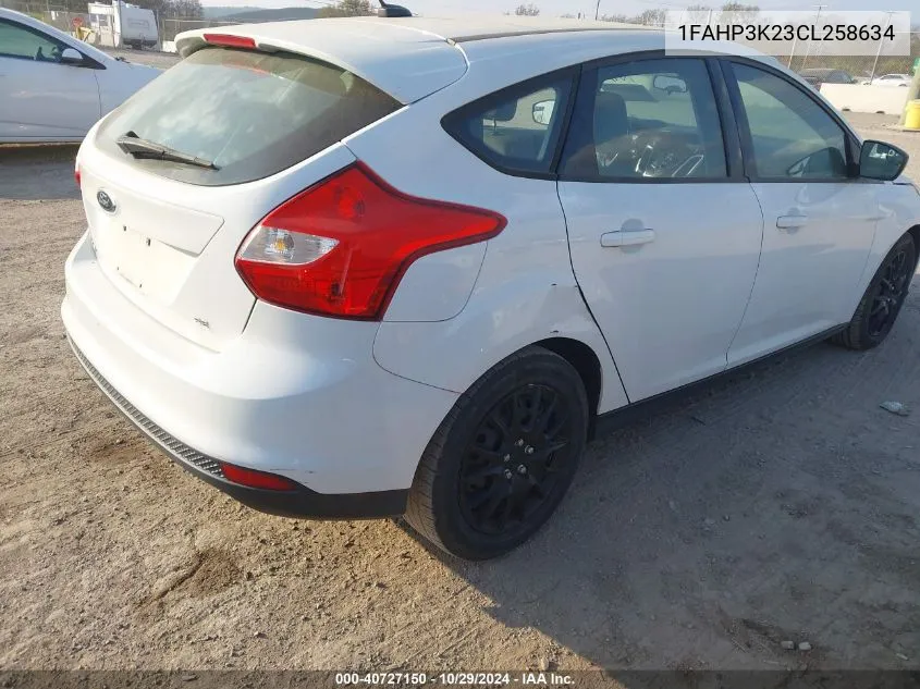 2012 Ford Focus Se VIN: 1FAHP3K23CL258634 Lot: 40727150