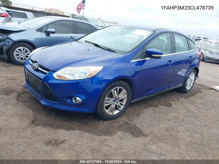 2012 Ford Focus Sel VIN: 1FAHP3M23CL478739 Lot: 40727454