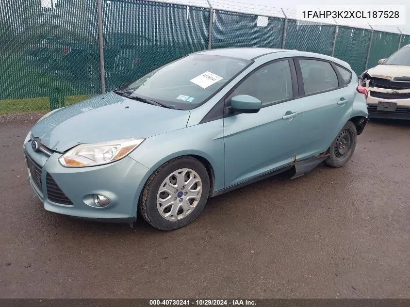 2012 Ford Focus Se VIN: 1FAHP3K2XCL187528 Lot: 40730241