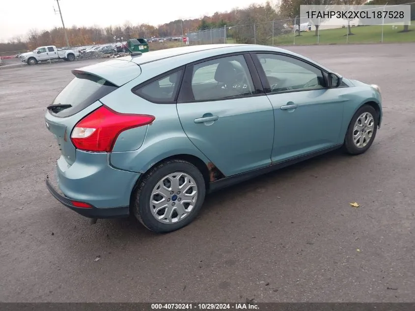 2012 Ford Focus Se VIN: 1FAHP3K2XCL187528 Lot: 40730241