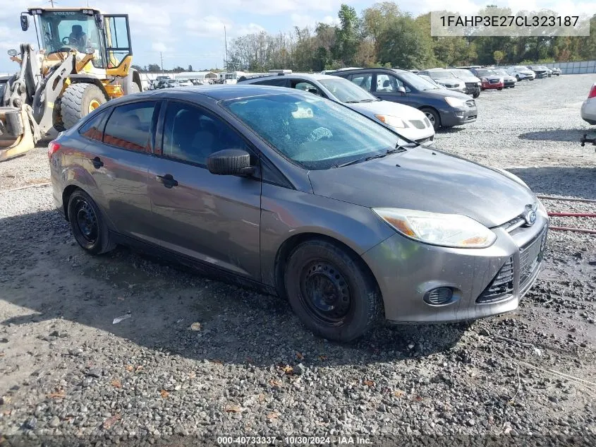 2012 Ford Focus S VIN: 1FAHP3E27CL323187 Lot: 40733337