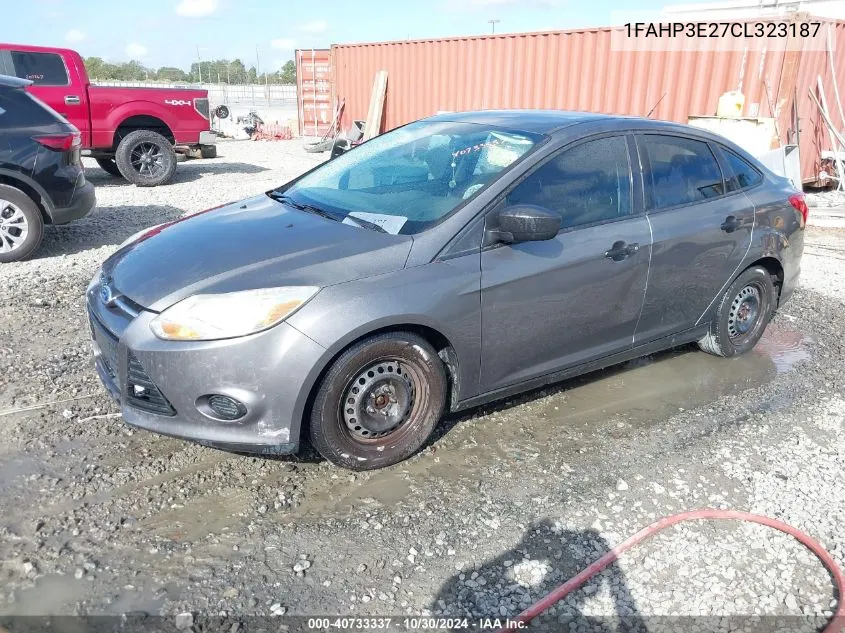 2012 Ford Focus S VIN: 1FAHP3E27CL323187 Lot: 40733337