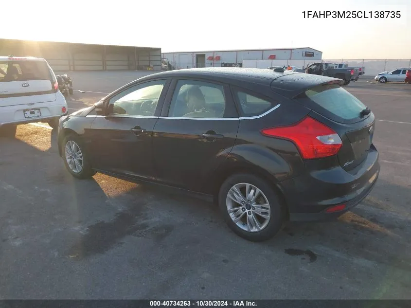 2012 Ford Focus Sel VIN: 1FAHP3M25CL138735 Lot: 40734263