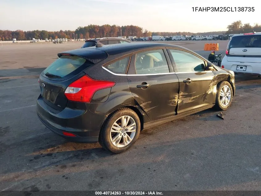 2012 Ford Focus Sel VIN: 1FAHP3M25CL138735 Lot: 40734263