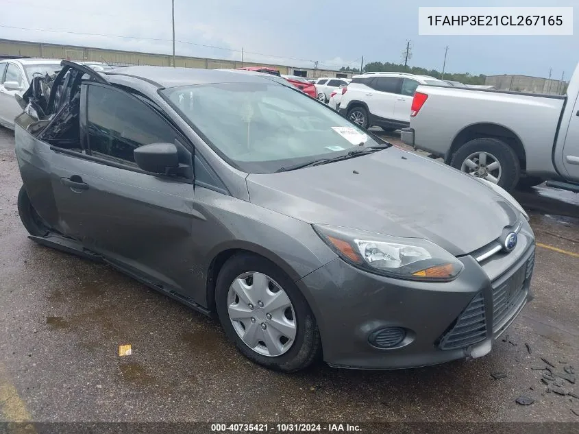 2012 Ford Focus S VIN: 1FAHP3E21CL267165 Lot: 40735421