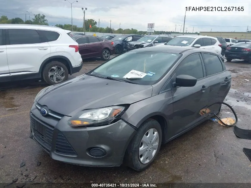 2012 Ford Focus S VIN: 1FAHP3E21CL267165 Lot: 40735421