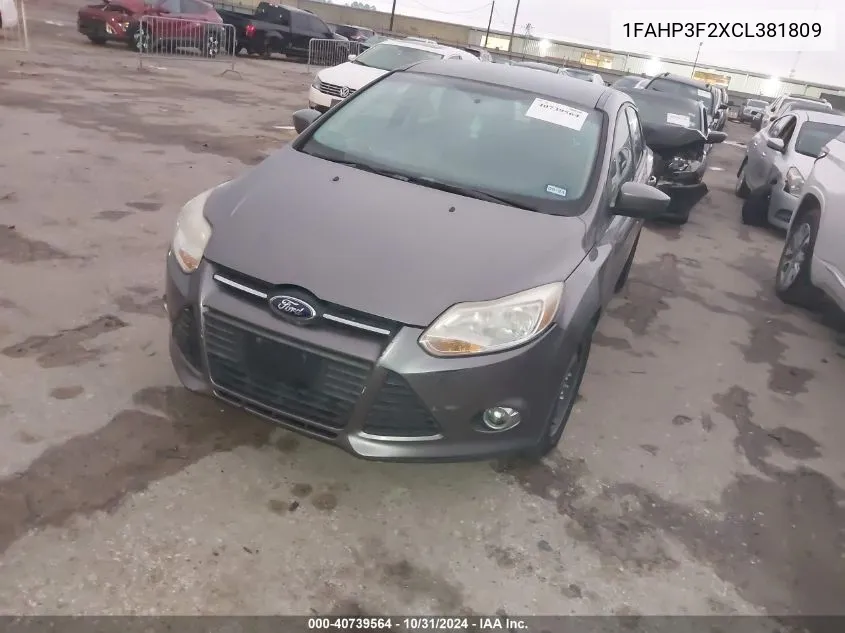 1FAHP3F2XCL381809 2012 Ford Focus Se