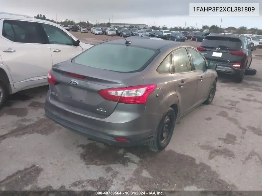 1FAHP3F2XCL381809 2012 Ford Focus Se