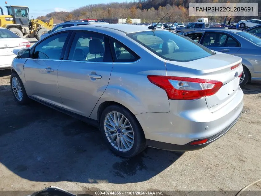 2012 Ford Focus Sel VIN: 1FAHP3H22CL209691 Lot: 40744855