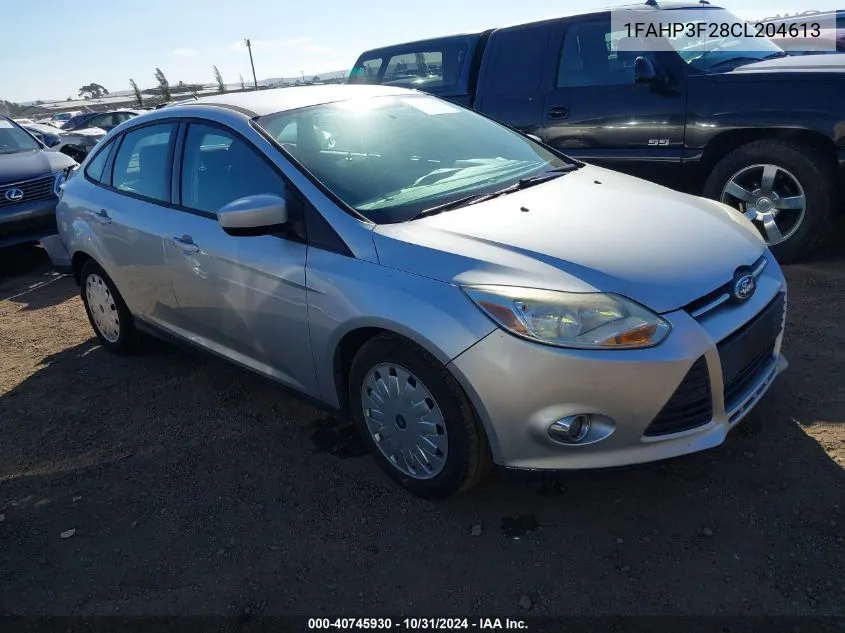 2012 Ford Focus Se VIN: 1FAHP3F28CL204613 Lot: 40745930