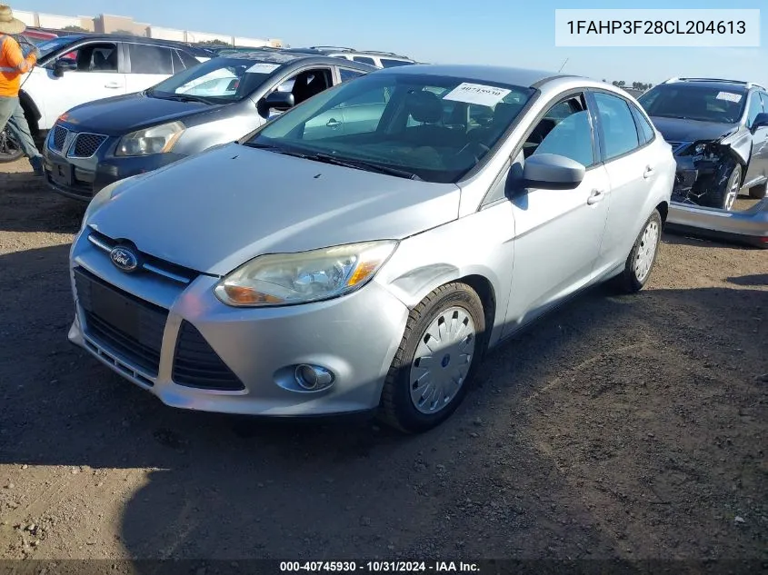 2012 Ford Focus Se VIN: 1FAHP3F28CL204613 Lot: 40745930