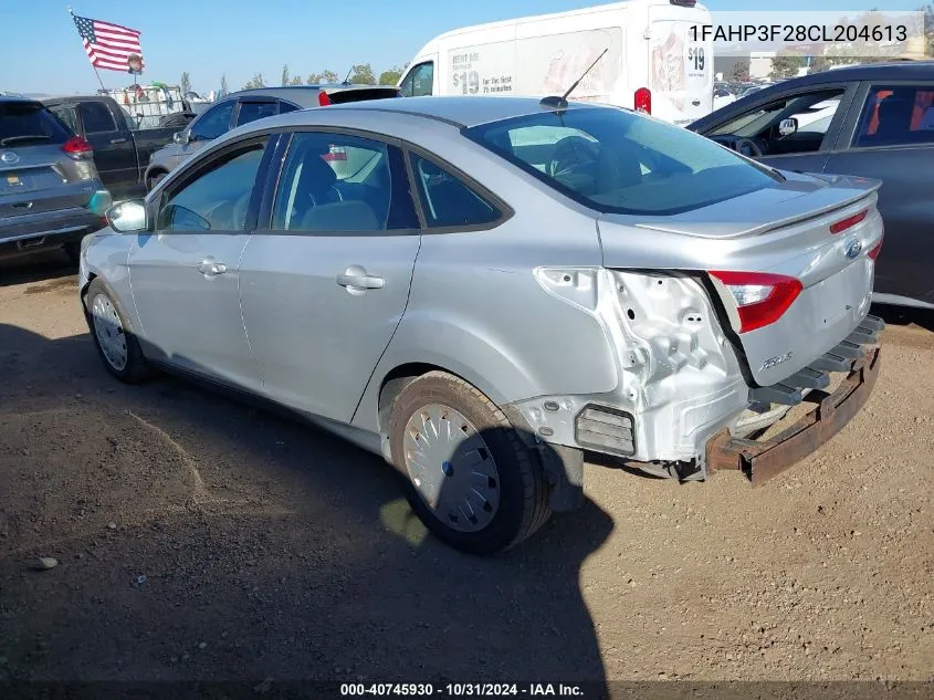 2012 Ford Focus Se VIN: 1FAHP3F28CL204613 Lot: 40745930