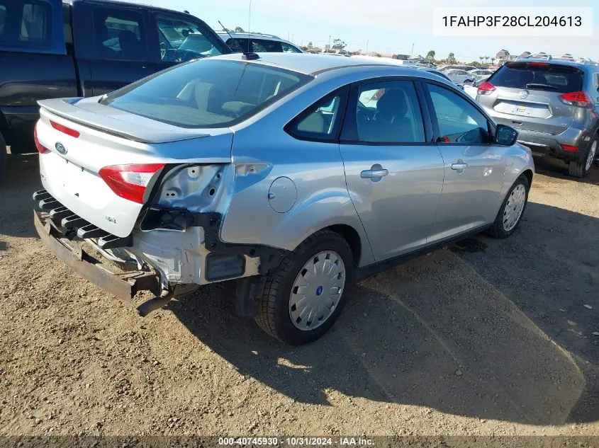 2012 Ford Focus Se VIN: 1FAHP3F28CL204613 Lot: 40745930