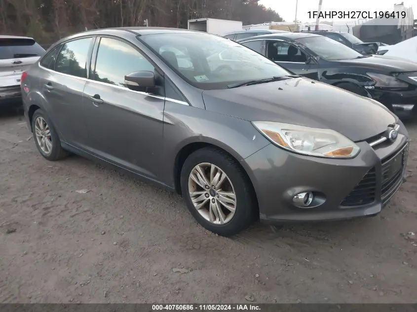 2012 Ford Focus Sel VIN: 1FAHP3H27CL196419 Lot: 40750686